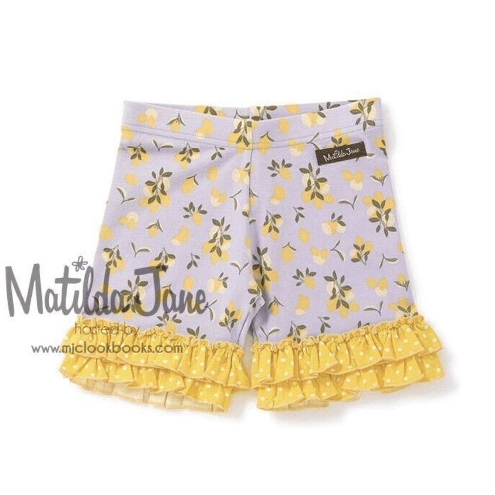 Matilda Jane Adventure Begins Tart And Sweet Shorties Lemon Ruffles Shorts 2 NWT